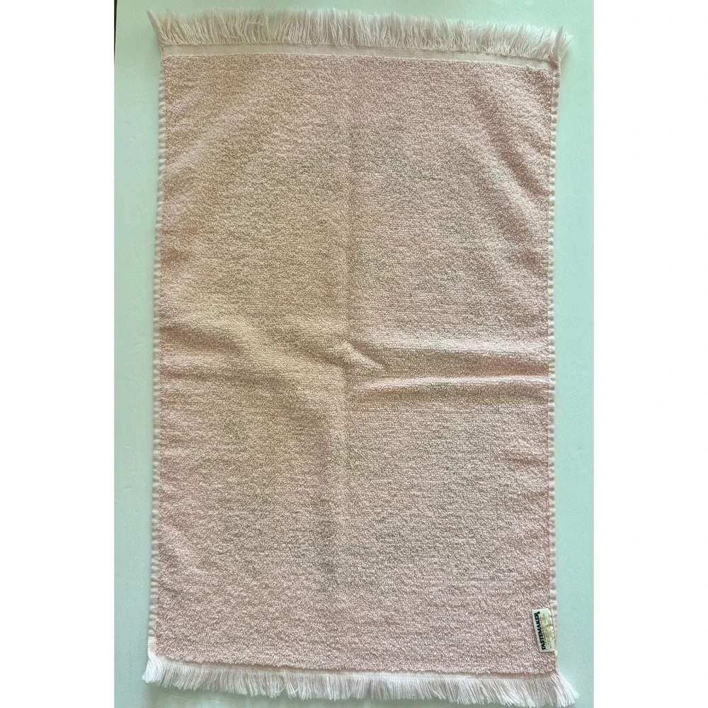 Vintage TASTEMAKER Floral Hand Towels Pink Roses Purple Green Fringe Set of 4
